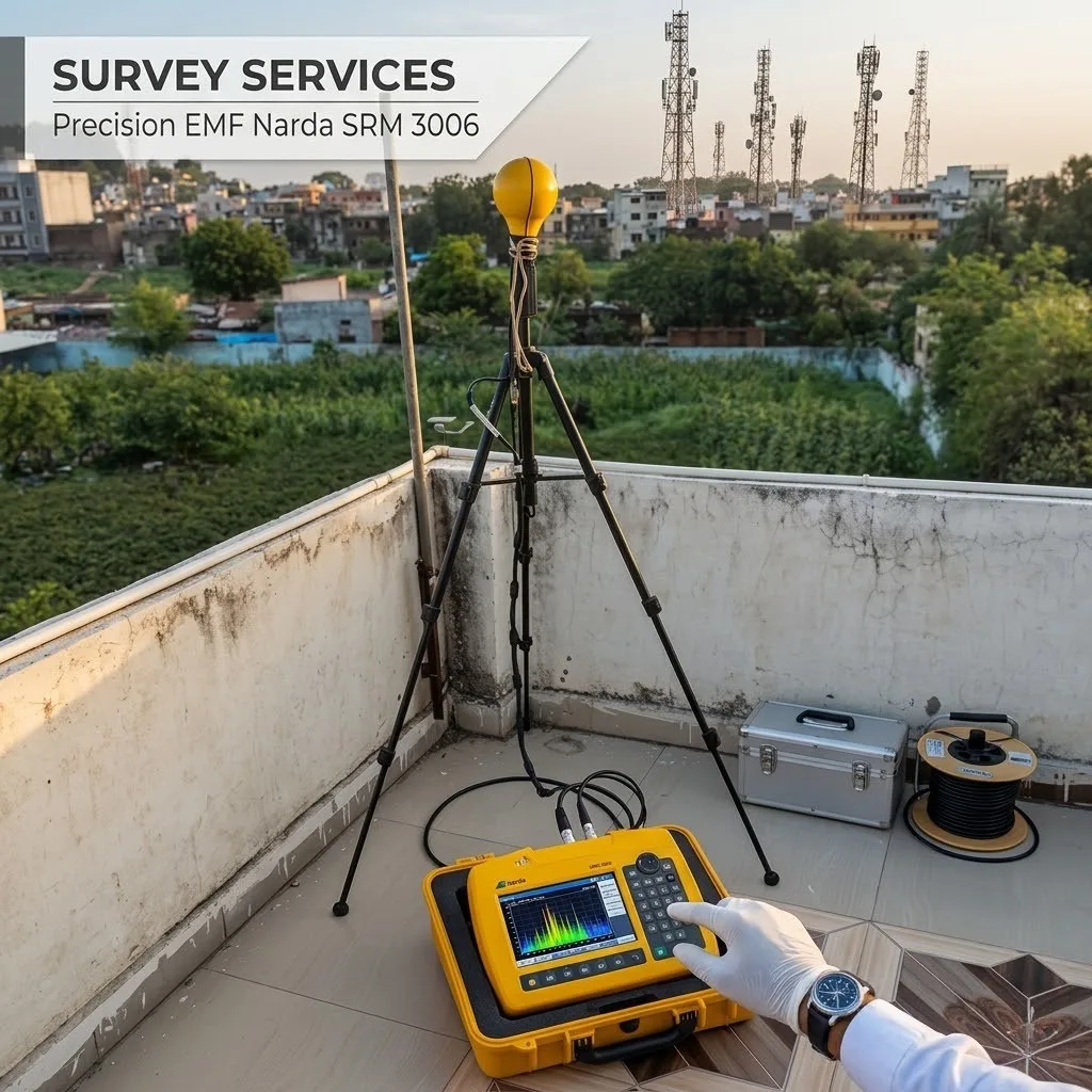 EMF Survey equipment at telecom site in India
